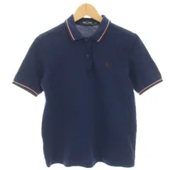 フレッドペリー FRED PERRY ティップラインポロシャツ カットソー ロゴ刺繍 半袖 UK10 紺 ネイビー G3600 /HN