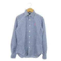 ポロゴルフ ラルフローレン POLO GOLF RALPH LAUREN シャツ 長袖 コットン ロゴ ポニー刺繍 チェック ゴルフ 小さいサイズ 0 XS 青 ブルー /MN13 ■GY99