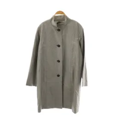 レリアン Leilian シルク ナイロン スタンドカラーコート スプリングコート 9 ブラック グレー /ES ■OS