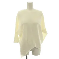 セオリーリュクス theory luxe ニット セーター 38 白 ラウンドネック 五分袖 アシンメトリーヘム /JP