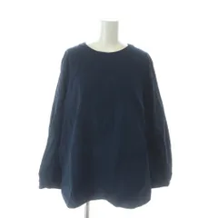 23区 オンワード樫山 シャツ ブラウス 50 紺 ネイビー 長袖 ラウンドネック 無地 /AP