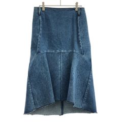 miu miu デニムロングスカート フリル付き ケミカルウォッシュ 40