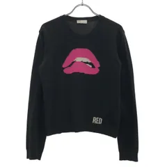 RED VALENTINO レッド ヴァレンティノ リップデザインウールニットセーター 1R3KC14W6KB ブラック ピンク Mのサムネイル