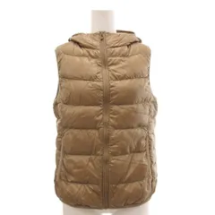 ユニクロ UNIQLO ダウンベスト ジャケット 上着 M 金色 ゴールドカラー フード付き ジップアップ 袖なし /SC ■GY59