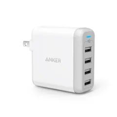 【特価商品】Anker PowerPort 4 (USB充電器 40W 4ポート) 【PSE認証済 / PowerIQ搭載 / 折りたたみ式プラグ搭載】iPhone&Android各種対応 (ホワイト)
