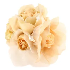 【特価商品】[CRANES COLLECTION] [クレインズコレクション] 手作り 三つ花ローズ コサージュ ブローチ 2WAY クリップ ピン フォーマル エレガント