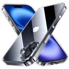 【在庫処分】NIMASO iPhone 16 用 ケース クリア 黄変防止 耐衝撃 米軍MIL規格 SGS認証 PC背面 いPhone 16 対応 ケース 傷つけ防止 超薄型 軽量 ワイヤレス充電対応 ストラップホール付き アイフォン 16 対応（6.1インチ