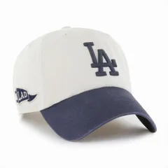 47 キャップ ドジャース '47 CLEAN UP メンズ レディース 47BRAND MLB公式 DODGERS GRAND STAND Bone(ベージュ系) x ヴィンテージネイビー 刺繍 2トーン 【MB】