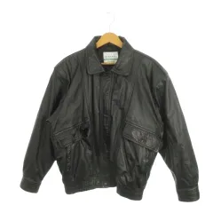 DURANTE レザージャケット 中綿 L 黒 ブラック レギュラーカラー 長袖 9000 /MN13 ■GY58