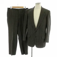 ダーバン DURBAN スーツ セットアップ 上下2点セット テーラードジャケット シングル 2B スラックス パンツ テーパード 総裏地 チェック柄 灰色 グレー /MP ■GY22