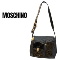 MOSCHINO モスキーノ　ショルダーバッグ　ハンドバッグ　ハートデザイン　チャーム付き　ロゴ　ヴィンテージ
