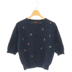 キャバン CABaN 25SS GREEN SHOWER エンブロイダリーハーフスリーブカーディガン F ネイビー マルチカラー /ES ■OS