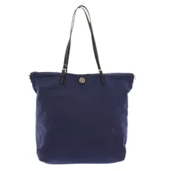 トリーバーチ TORY BURCH トートバッグ ハンドバッグ ナイロン ロゴ ワンポイント 紺 ネイビー /BB