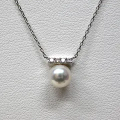 Hn613471  ネックレス ヴァンドーム青山　ミニパールトップ　ファッションダイヤ　Pt950　Pt850 中古・超美品
