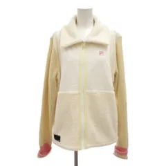 フィラ FILA 美品 ゴルフ ジャケット ウエア ブルゾン L 白 ホワイト 長袖 襟付き 異素材切り替え /SJ ■GY59
