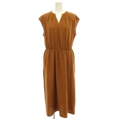 アンタイトル UNTITLED ノースリーブ ワンピース バンドカラー ロング 2 茶 ブラウン /☆G