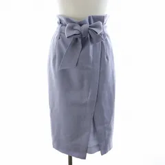 ロペ ROPE タイトスカート スリット ミモレ ロング リボン ベルト付き 36 S 紫 パープル /NQ ■OF