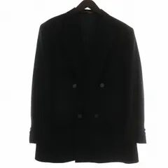 ドナートヴィンチ Donato Vinci テーラードジャケット ブレザー ウール ダブル 4B 総裏地 肩パッド サイドベンツ 98AB6 L 黒 ブラック /XZ ■GY11