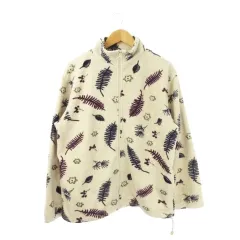 ノーザンリフレクションズ NORTHERN REFLECTIONS フリースジャケット アウトドアウエア M ベージュ 植物柄 スタンドカラー 長袖 /MN8 ■GY99