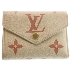 LOUIS VUITTON (ルイヴィトン) モノグラムアンプラント ポルトフォイユヴィクトリーヌ コンパクトウォレット 三つ折り財布 ピンクベージュ レザー M82062 ゴールド金具