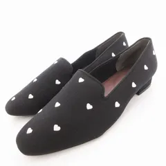 セスト Sesto ローファー パンプス ハート刺繍 25cm 黒 ブラック /UO