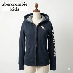 abercrombie kids アバクロンビー キッズ パーカー L ネイビー ムースロゴ