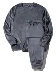 【特価セール】[Nutopia] パジャマ 両面ベロア メンズ 上下【なめらかで暖かい】 冬 あったか ゆったり ストレッチ性 防寒 ルームウェア 部屋着 男女兼用 チャコール ネイビー