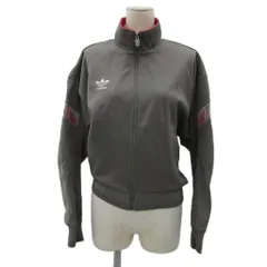 アディダスオリジナルス adidas originals トラックジャケット M グレー スタンドカラー ジップアップ ミドル丈 /YS12 ■GY61