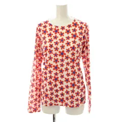 ヘリーハンセン HELLY HANSEN Tシャツ M 白 ホワイト 赤 レッド 花柄 ラウンドネック 長袖 /LP ■GY61