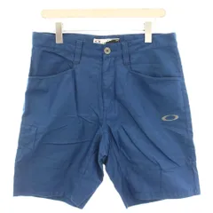 オークリー OAKLEY ショートパンツ ハーフパンツ 34 青 ブルー 無地 ロゴプリント /HN