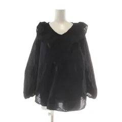 スローブ イエナ SLOBE IENA  シャツ ブラウス 黒 ブラック 長袖 フリル /AU