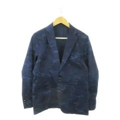 ユニフォームエクスペリメント uniform experiment テーラードジャケット ストレッチ サイドベンツ カモフラ 迷彩柄 1 S 青 ブルー /MN16 ■GY03のサムネイル
