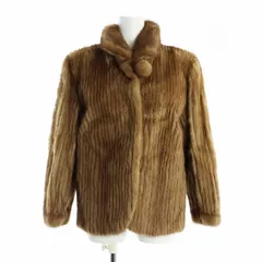 サガミンク SAGA MINK 銀サガ ELEGANS 毛皮コート ミンクファー ミドル 総裏地 長袖 ネーム刺繍入り 13 LL 茶 ブラウン ■GY11 /MQ