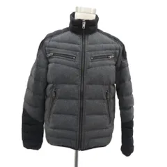 ディーゼル DIESEL ダウンジャケット ミドル丈 XL ダークグレー スタンドカラー 切替 /MA2 ■GY61