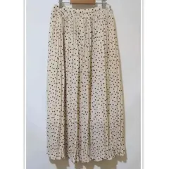 【URBANRESEARCH DOORs】アーバンリサーチドアーズ　ロングスカート　プリーツスカート　ドット柄　サイズ　1 カラー　オフホワイト＋ブラック