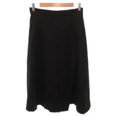 23区 オンワード樫山 フレアスカート ウール 40 黒 ブラック ひざ丈 /FF