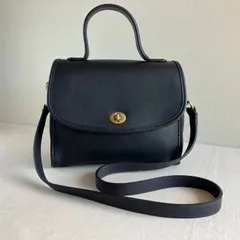 Vintage Coach Manor Bag Black Leather Shoulder Bag USA