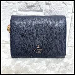 ランバンオンブルー マゼンダ 二つ折り財布 ブラック ラメ