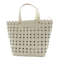 トッカ TOCCA キャンディークローバートートバッグ レザー 白 ホワイト /SS ■OS