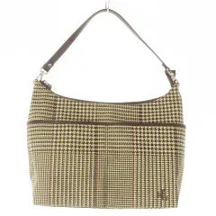 ローレンラルフローレン LAUREN RALPH LAUREN ハンドバッグ キャンバス レザー 革 千鳥格子 チェック 総柄 ロゴ 茶 ブラウン /AO11 ■GY18