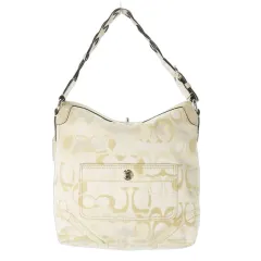 コーチ COACH ハンドバッグ ワンショルダー キャンバス レザー 革 ジャカード シグネチャー ターンロック 白 アイボリー co771-10990 /CK19 ■GY18