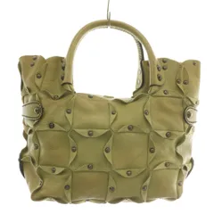 ジャマンピュエッシュ JAMIN PUECH ハンドバッグ ショルダー 2WAY レザー パッチワーク スタッズ 緑 グリーン /XZ ■GY18