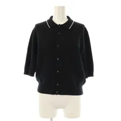 キャバン CABaN 25SS コットンカシミヤ パールポロカーディガン ニット F ブラック /DF ■OS
