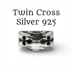 【抜群の重厚感】ツインクロス 十字架 Silver 925 刻印 90s Vintage Design Ring シルバー ヴィンテージ デザイン リング 20号 大ぶり ビッグサイズ メンズ ゴシック