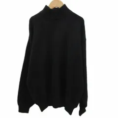 HIGH SENSE ニット セーター カシミヤ L 黒 ブラック モックネック ケーブル編み 長袖 /SM78 ■GY61