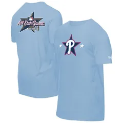 ニューエラ メンズ トップス Tシャツ Mens New Era Light Blue Philadelphia Phillies 2025 MLB AllStar Game WorkoutShirt Phlight ブルー