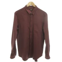 コムサデモードメン COMME CA DU MODE MEN ストレッチサテン調シャツ 比翼ボタン L ブラウン /YJ