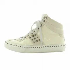 ジミーチュウ JIMMY CHOO スニーカー エナメル スエード ハイカット スタッズ 41 26cm 白 ホワイト /XZ ■GY19
