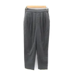 グローバルワーク GLOBAL WORK スラックスパンツ テーパードパンツ アンクル丈 無地 S グレー /SY16