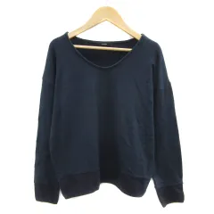 ジャーナルスタンダード JOURNAL STANDARD ニット カットソー 長袖 ラウンドネック 無地 紺 ネイビー /YS5